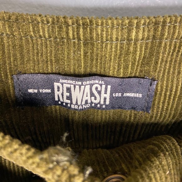 Rewash Army Green Corduroy Skirt with Tie Belt, Size 3 (26 waist) - Picture 3 of 3
